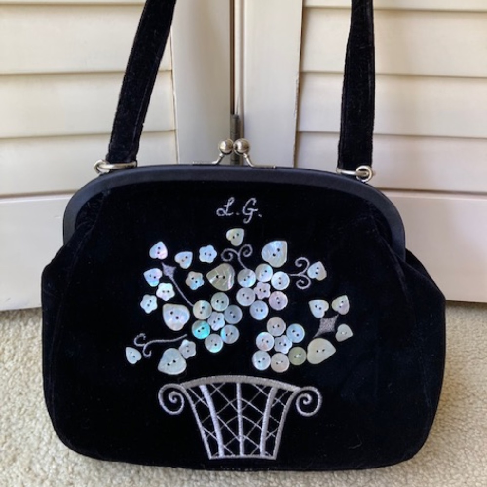 Lulu Guinness London Black Velvet Purse - Picture 6 of 11